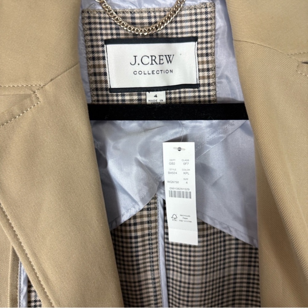 J. Crew Collection Tailored Trench Coat in Double-Faced Plaid - Picture 9 of 15